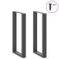 Preview: Bartischbeine U-Form 2 Stk. Anthrazit 50x(90-91) cm Stahl