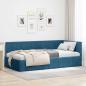 Preview: ARDEBO.de - Eckbettgestell mit Kopfteil Blau 90 cm x 190 cm Samt