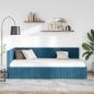 Preview: Eckbettgestell mit Kopfteil Blau 90 cm x 190 cm Samt