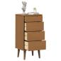 Preview: Kommode MOLDE Karamell 40 x 35 x 82 cm Massives Kiefernholz