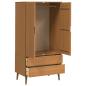 Preview: Kleiderschrank MOLDE Karamell 90 x 55 x 175 cm