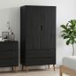 Preview: ARDEBO.de - Kleiderschrank MOLDE Schwarz 90 x 55 x 175 cm