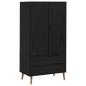 Preview: Kleiderschrank MOLDE Schwarz 90 x 55 x 175 cm