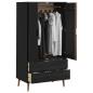 Preview: Kleiderschrank MOLDE Schwarz 90 x 55 x 175 cm
