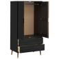 Preview: Kleiderschrank MOLDE Schwarz 90 x 55 x 175 cm