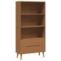Preview: Bücherregal MOLDE 85 x 35 x 170,5 cm Massives Kiefernholz