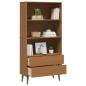 Preview: Bücherregal MOLDE 85 x 35 x 170,5 cm Massives Kiefernholz