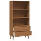 Preview: Bücherregal MOLDE 85 x 35 x 170,5 cm Massives Kiefernholz