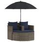 Preview: Garten-Sofa 8 stk. Poly-Rattan Grau und Marineblau