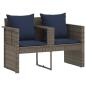 Preview: Garten-Sofa 8 stk. Poly-Rattan Grau und Marineblau