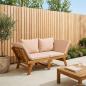 Preview: ARDEBO.de - 3-in-1 Gartenbank mit Kissen Massives Akazienholz Beige