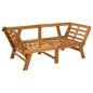 Preview: 3-in-1 Gartenbank mit Kissen Massives Akazienholz Beige