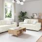 Preview: ARDEBO.de - Sofa Set 3 Stk. Creme Samt