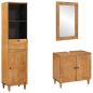 Preview: ARDEBO.de - Badezimmermöbel-Set 3 stk. Braun 38 x 33 x 160 cm Holzwerkstoff