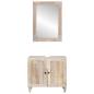 Preview: Badezimmermöbel-Set mit Regal mit Tür 2 pcs Weiß Holzwerkstoff