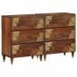 Preview: ARDEBO.de - Sideboard 2 stk. 60 x 33 x 75 cm Massivholz Mango Honigbraun