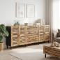 Preview: ARDEBO.de - Stauraumschränke 3 Stk. 180 x 33 x 75 cm Massivholz Mango Natur