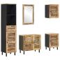 Preview: Badezimmerschrank-Set 5 Stk. Natur 38 x 33 x 160 cm
