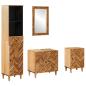 Preview: ARDEBO.de - Badezimmerschrank-Set mit Schubladen 4 pcs Massivholz Mango