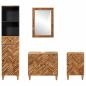 Preview: Badezimmerschrank-Set mit Schubladen 4 pcs Massivholz Mango