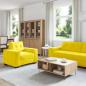 Preview: Sofa Set 3 stk. Gelb Samt
