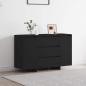 Preview: ARDEBO.de - Sideboard mit Schubladen Schwarz 120 x 41 x 75 cm Holzwerkstoff