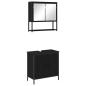 Preview: Badezimmermöbel-Set 2 stk. Schwarz 60 x 30 x 60 cm