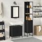 Preview: ARDEBO.de - Badezimmermöbel-Set 3 stk. Schwarz 33 x 33 x 185,5 cm