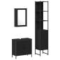 Preview: Badezimmermöbel-Set 3 stk. Schwarz 33 x 33 x 185,5 cm