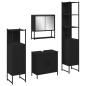Preview: Badezimmermöbel-Set 4 stk. Schwarz 33 x 33 x 185,5 cm