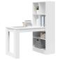 Preview: Schreibtisch mit Regal Weiß 122 x 67 x 145 cm Holzwerkstoff