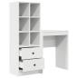 Preview: Schreibtisch mit Schubladen mit Regal mit Speicher 2 pcs Weiß