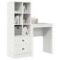 Preview: Schreibtisch mit Schubladen mit Regal mit Speicher 2 pcs Weiß