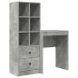 Preview: Schreibtisch Beton Grau 105,5 x 34 x 127 cm 2 stk.