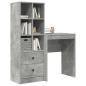 Preview: Schreibtisch Beton Grau 105,5 x 34 x 127 cm 2 stk.