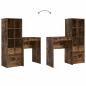 Preview: Schreibtisch mit Schubladen mit Regal 2 pcs Geräucherte Eiche