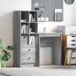Preview: ARDEBO.de - Schreibtisch mit Schubladen mit Regal 2 pcs Graues Sonoma