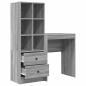 Preview: Schreibtisch mit Schubladen mit Regal 2 pcs Graues Sonoma