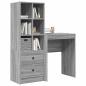 Preview: Schreibtisch mit Schubladen mit Regal 2 pcs Graues Sonoma