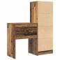 Preview: Schreibtisch mit Schubladen mit Regal 2 pcs Altholz