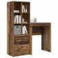 Preview: Schreibtisch mit Schubladen mit Regal 2 pcs Altholz