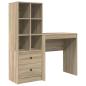 Preview: Schreibtisch mit Schubladen mit Regal 2 pcs Sonoma-Eiche