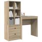 Preview: Schreibtisch mit Schubladen mit Regal 2 pcs Sonoma-Eiche