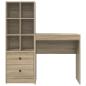 Preview: Schreibtisch mit Schubladen mit Regal 2 pcs Sonoma-Eiche