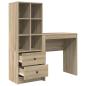 Preview: Schreibtisch mit Schubladen mit Regal 2 pcs Sonoma-Eiche
