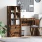 Preview: ARDEBO.de - Schreibtisch mit Schubladen mit Regal 2 pcs Geräucherte Eiche