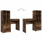 Preview: Schreibtisch mit Schubladen mit Regal 2 pcs Geräucherte Eiche
