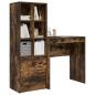 Preview: Schreibtisch mit Schubladen mit Regal 2 pcs Geräucherte Eiche
