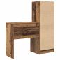 Preview: Schreibtisch mit Schubladen mit Regal 2 pcs Altholz