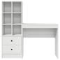 Preview: Schreibtisch mit Schubladen mit Regal mit Speicher 2 pcs Weiß